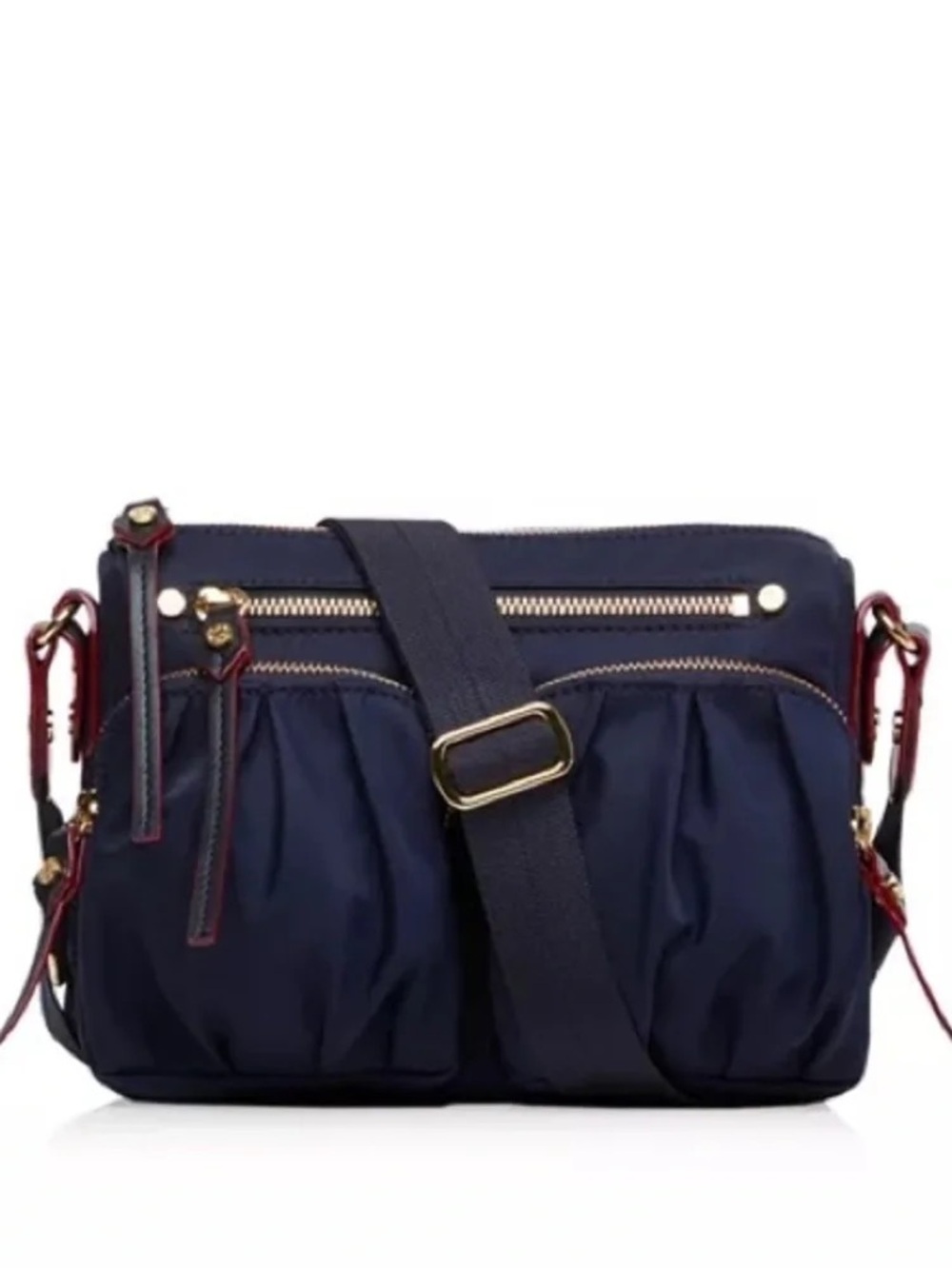 MZ Wallace Paige Navy Dawn Nylon Crossbody with Interior pouch